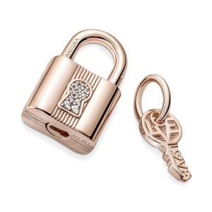 チャーム ローズ パドロック＆キー ダングル チャーム レディース