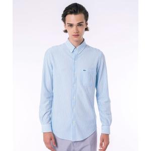 シャツ クールマックスブレンド鹿の子地ストライプシャツ メンズ