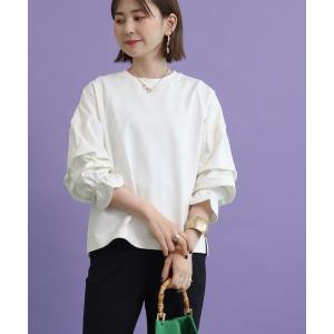 tシャツ Tシャツ 袖コンシャスミニ裏毛カットプルオーバー