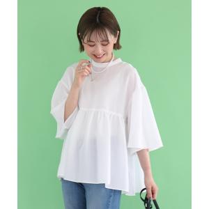 シャツ ブラウス フレアスリーブティアードブラウス