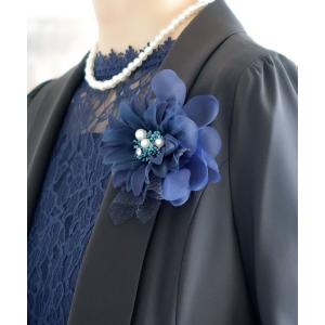 ブローチ ２WAY ダリア ＆ トロワフルール コサージュ レディース