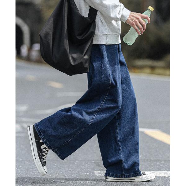 ジーンズ 「neos -addictive design-」ワイドシルエット ビンテージウォッシュ ...