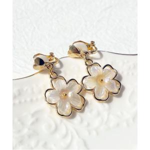 イヤリング メタルフラワーイヤリング