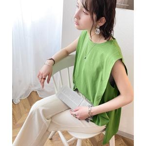 tシャツ Tシャツ 1枚で垢抜け。綿100％、タックショルダートップス