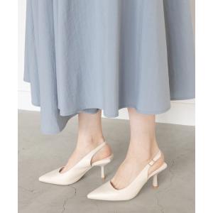 パンプス バックストラップポインテッドトゥパンプス