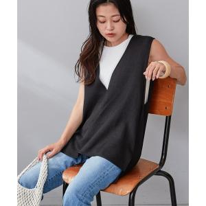 ベスト リネンライクVネックベスト