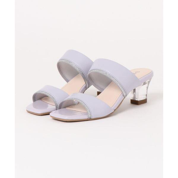 サンダル クリアヒールミュールサンダル レディース