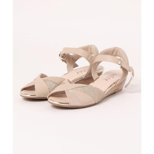 サンダル アンクルストラップウェッジサンダル レディース