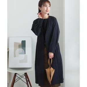 ノーカラーコート コート ノーカラー バックリボンコート レディース