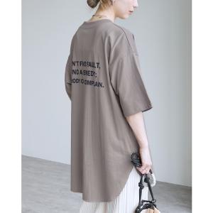 tシャツ バックプリントロゴロンTシャツ レディース