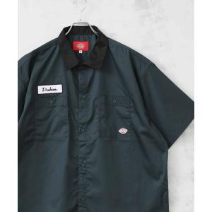 シャツ ブラウス 【DICKIES/ディッキーズ】ライトツイル クレリックワッペン付きワークシャツ