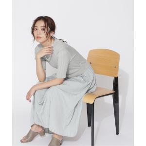 ワンピース 割繊プリーツドッキングニットワンピース