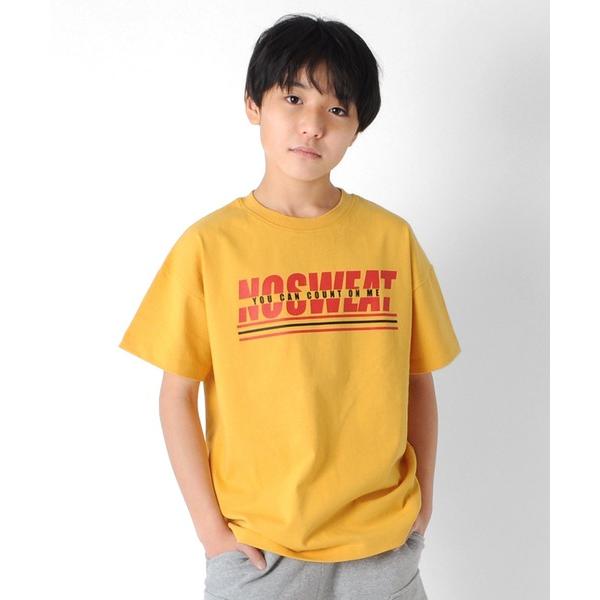 tシャツ 天竺・USAコットン ドロップショルダーロゴプリント半袖Ｔシャツ キッズ 子供服 男の子