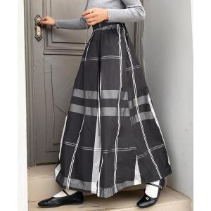 スカート 「AsRiRe」チェックロングスカート レディース