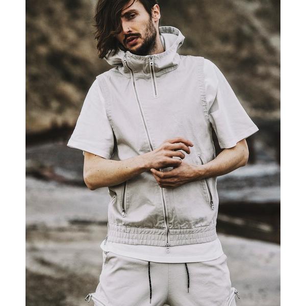 ベスト ジレ 「NO ID.」Sleeveless Hooded Blouson / ノースリーブ ...