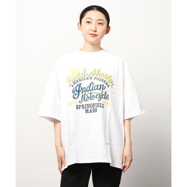 tシャツ Tシャツ レディース 「INDIAN」刺繍+プリント　オーバーサイズTシャツ