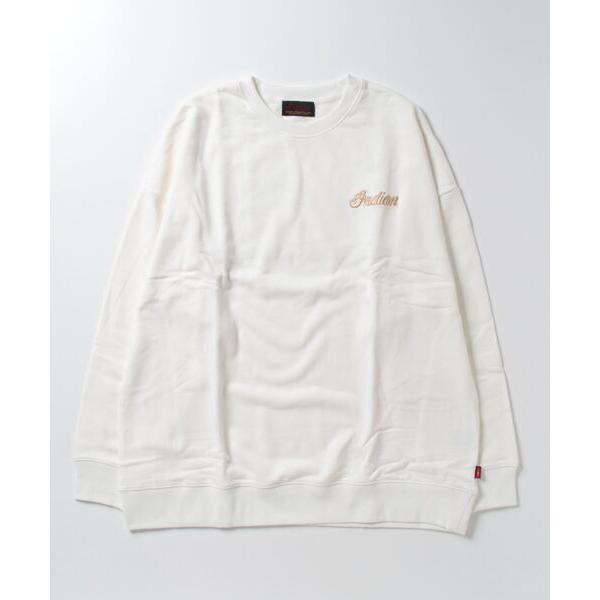 トレーナー スウェット 「INDIAN」刺繍+フロッキー オーバーサイズトレーナー メンズ レディー...