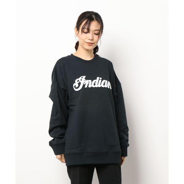 トレーナー スウェット INDIAN刺繍+発砲プリント オーバーサイズトレーナー レディース メンズ