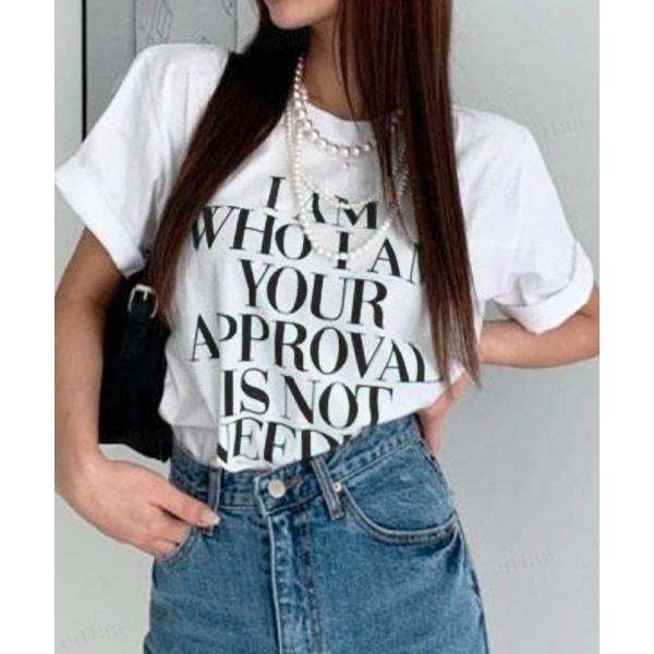 tシャツ 半袖 I AMレタリング半袖Tシャツ レディース
