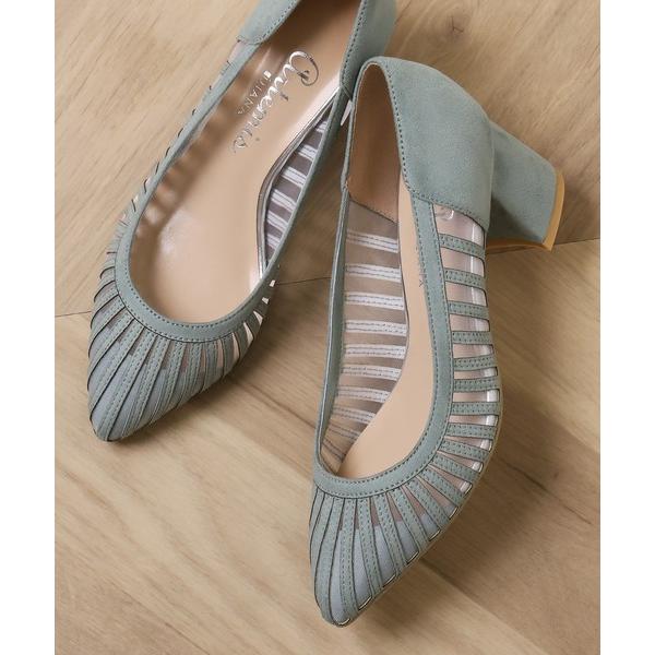 パンプス スリットデザインチュールパンプス