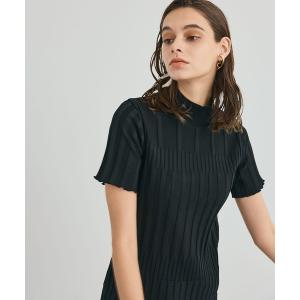 ニット ブロックリブハーフスリーブサマープルオーバー