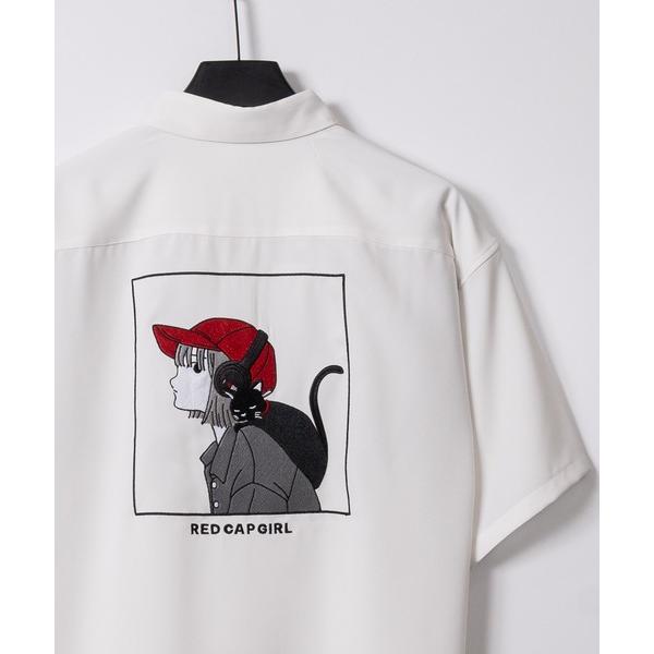 シャツ 「a-r」「RedCapGirl/レッドキャップガール」ルーズサイズバック刺繍半袖シャツ イ...