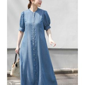 ワンピース 『Sサイズ/低身長向けも展開』フィットデニムドレスワンピース2