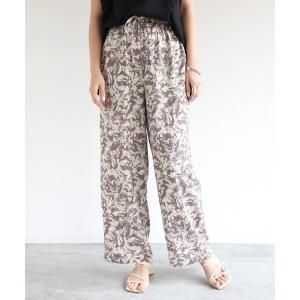 パンツ ニュアンス柄デシンドローストリングイージーパンツ