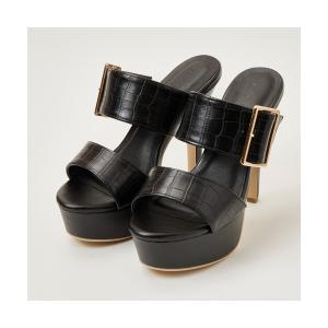 サンダル ワイドバルキーダブルベルトサンダル レディース