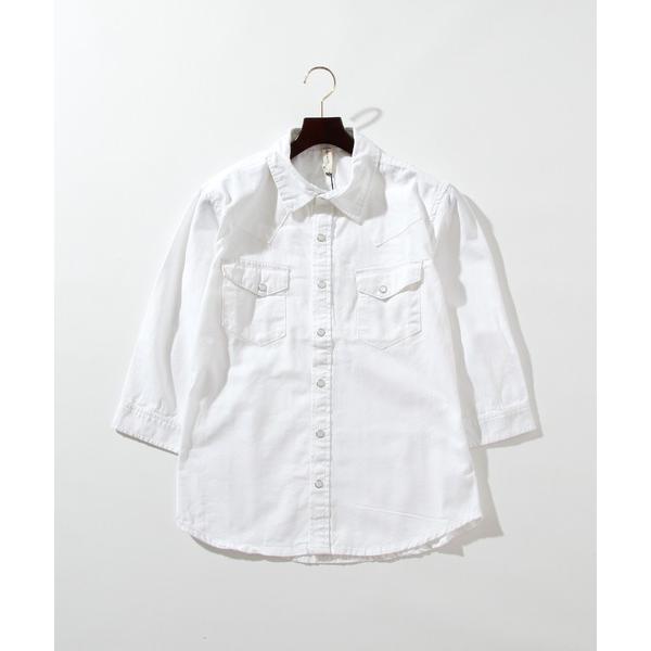 ブラウス シャツ ７部袖ウエスタンデニムシャツ レディース メンズ