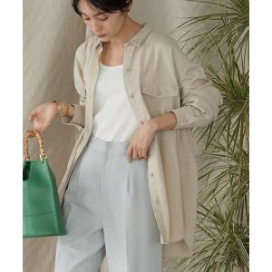 シャツ ブラウス Wポケットcottonジョーゼットシャツ