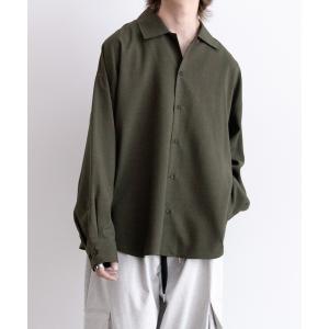 シャツ ブラウス Imitation wool huge shirts/イミテーションウールヒュージシャツ