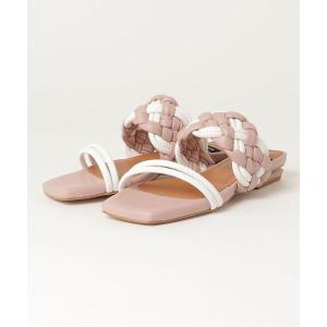 サンダル ANGEL ALARCON (アンヘル アラルコン)スクエアトウフラットサンダル レディース