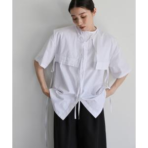ブラウス シャツ 夏 「26年春新作」スカラップビッグカラーギンガム