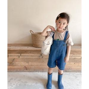 サロペット オーバーオール aimoha-KIDS- 子供服　デニム5分丈サロペット