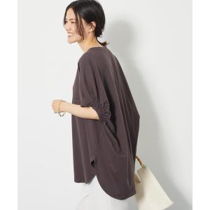 tシャツ Tシャツ 袖ギャザーポンチョカットチュニック