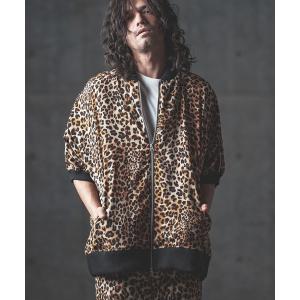 メンズ アウター mj8554-Leopard pattern flight jacket design short-sleeve ジャケット｜zozo