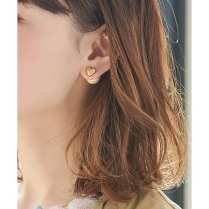 イヤリング リバーシブルハートマグネットピアス