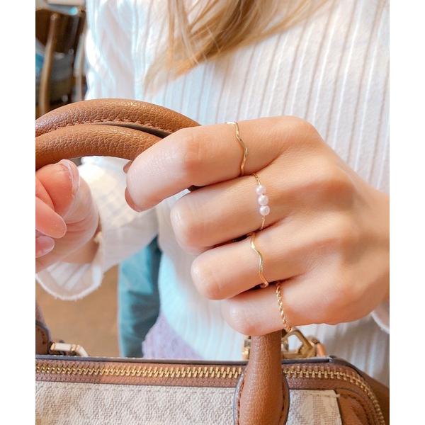 指輪 リング シンプルウェーブリング5点セット レディース