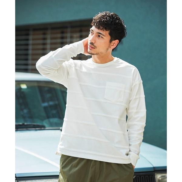 tシャツ CAL O LINE　ケーブルストライプロングスリーブTシャツ CL221-033 メンズ
