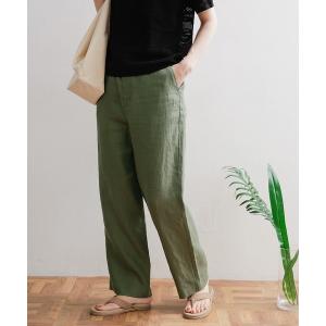 パンツ リネンストレートイージーパンツ