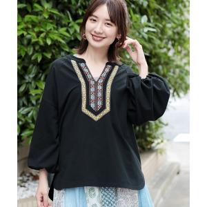 ブラウス シャツ リサイクルコットン×チロリープルオーバー レディース