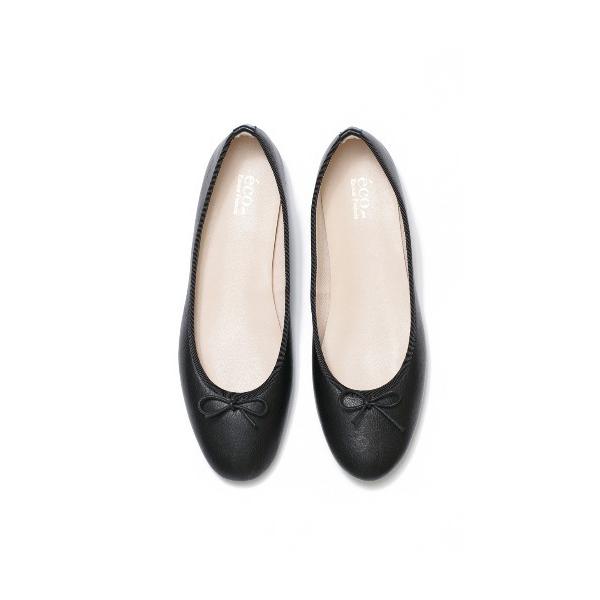 バレエシューズ パンプス ラウンドトゥ ストックレザー フラットバレエシューズ