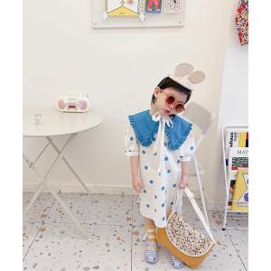 キッズ ワンピース aimoha-KIDS- 子供服　配色ビッグカラードット柄ワンピース｜zozo