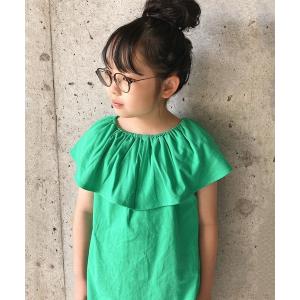 tシャツ Tシャツ ラッフルカラーノースリーブTee