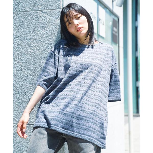 tシャツ 「UNIIT/ユニット」ジャガード ビッグシルエット　Tシャツ メンズ レディース