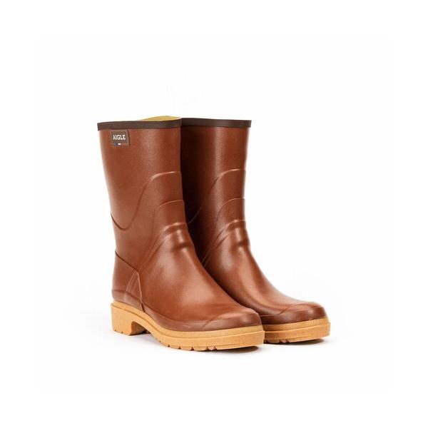 レインシューズ 長靴 ビソン2 ラバー ミドルブーツ ローヒール メンズ