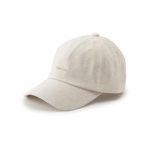 帽子 キャップ リネン混ロゴ刺繍UVCAP