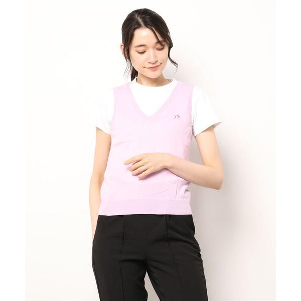 ベスト ジレ rienda sueltarマーク刺繍ベスト ブラック 　ゴルフウエア レディース