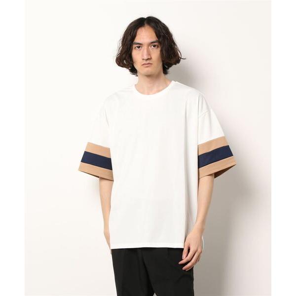 tシャツ 「ATELANE」ストレッチポンチショートスリーブ/ソデキリカエTee/袖切替デザインTシ...